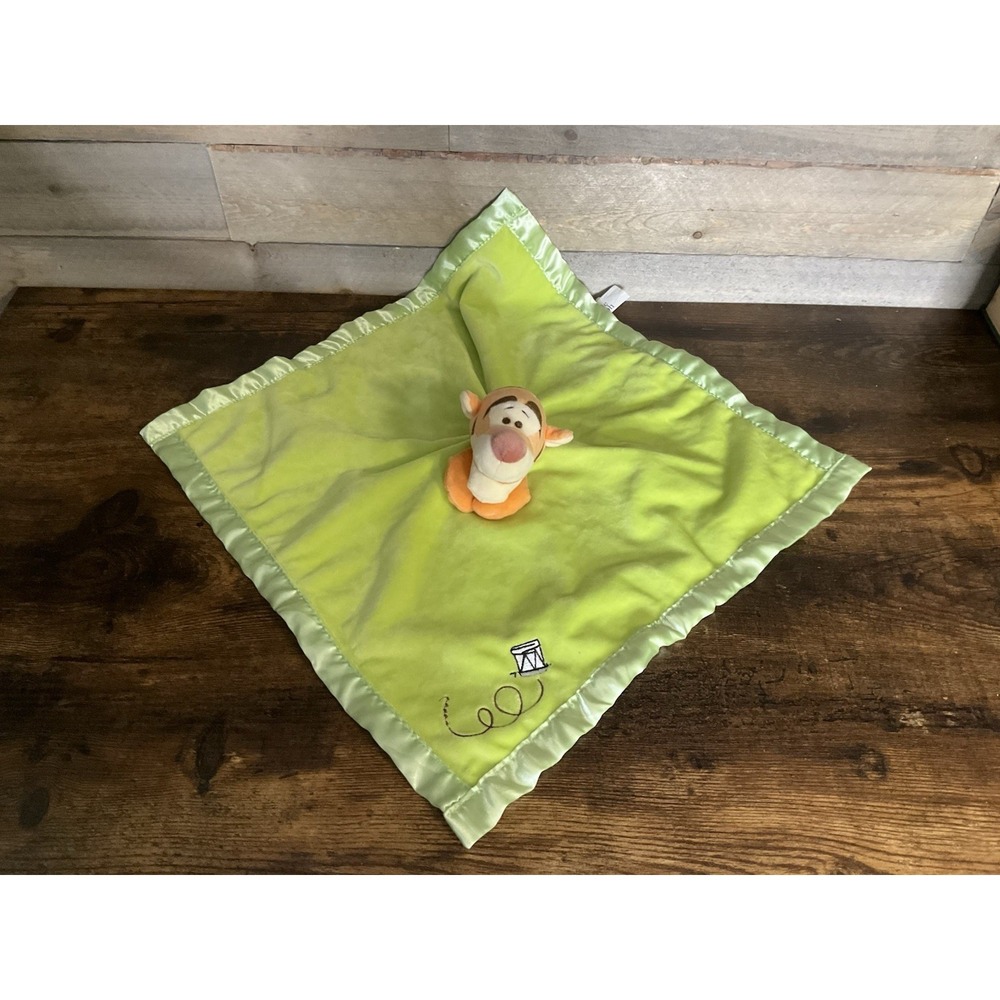 Disney Tigger Security Blanket Lovey Plush Drum Embroidered Satin Trim